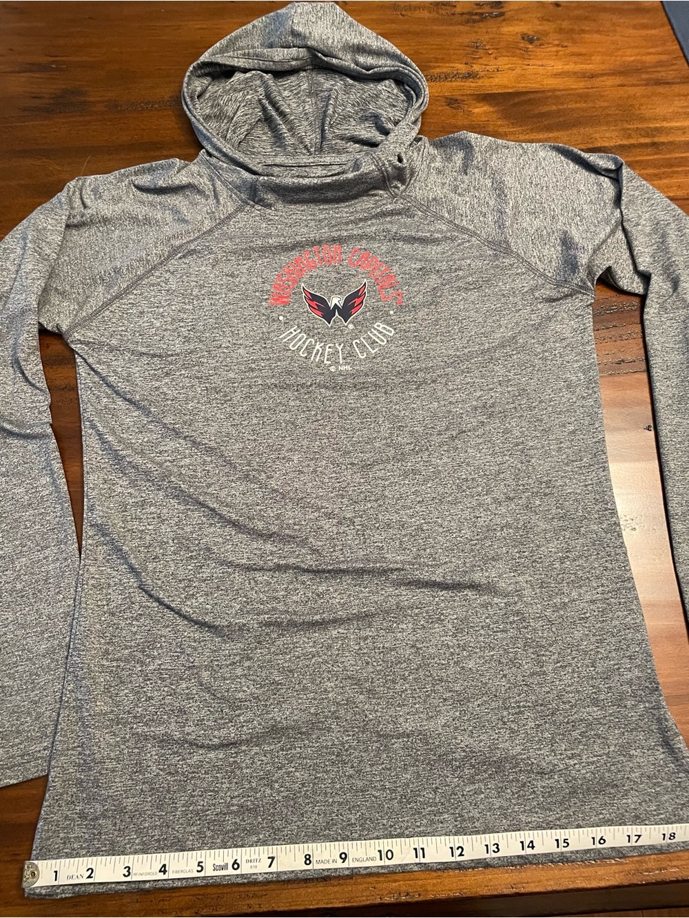 NHL Washington Capitals Grey Heather  Lightwght Pullover Hoodie Shirt - M